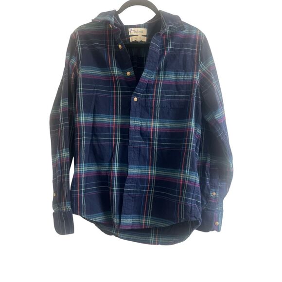 ✨Madewell Men’s Crinkle Cotton Perfect Long-Sleeve Juniper Berry Sz Small Shirt✨ - Picture 7 of 11
